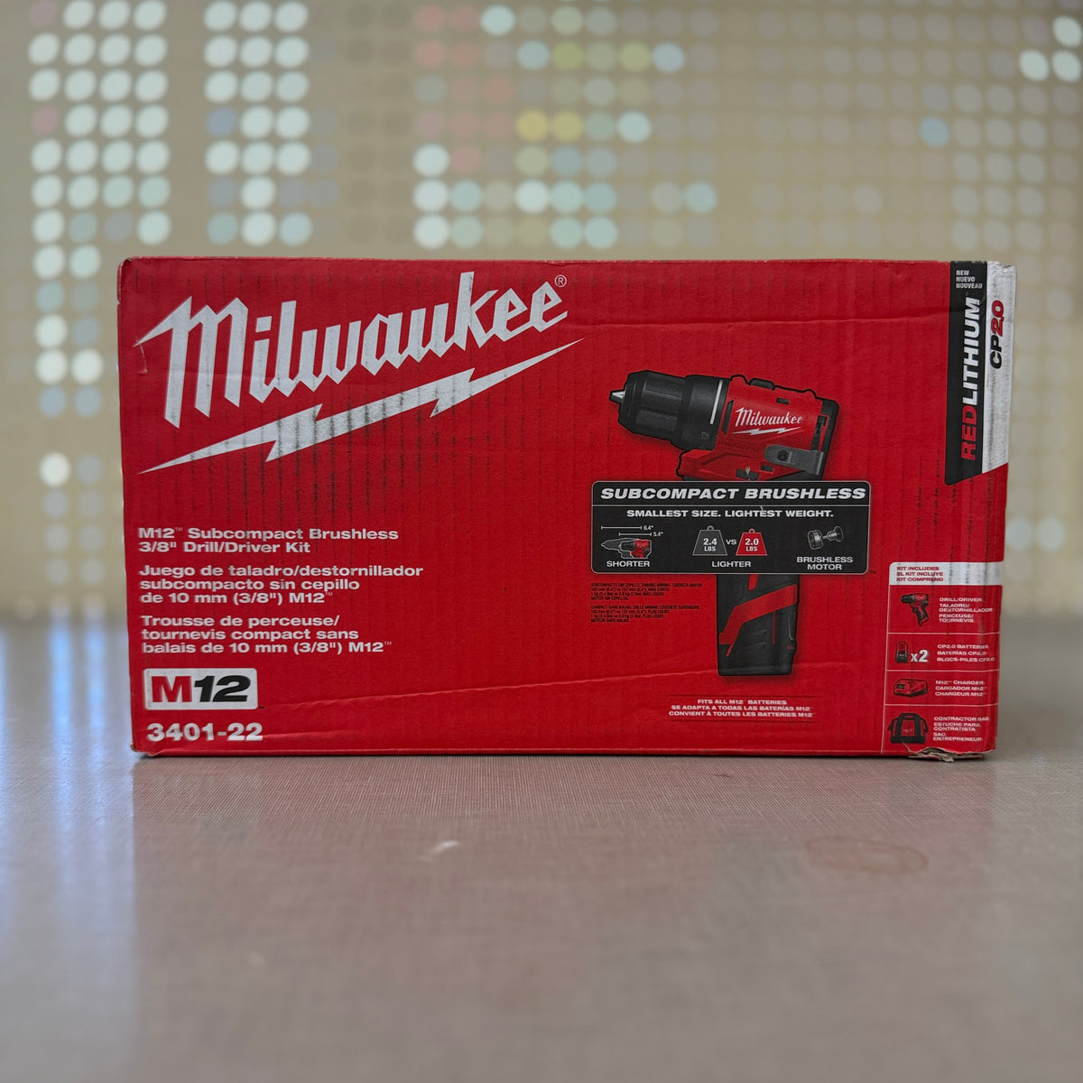 Milwaukee 3401-22 M12 Subcompact Brushless 3/8" Drill/Driver Kit