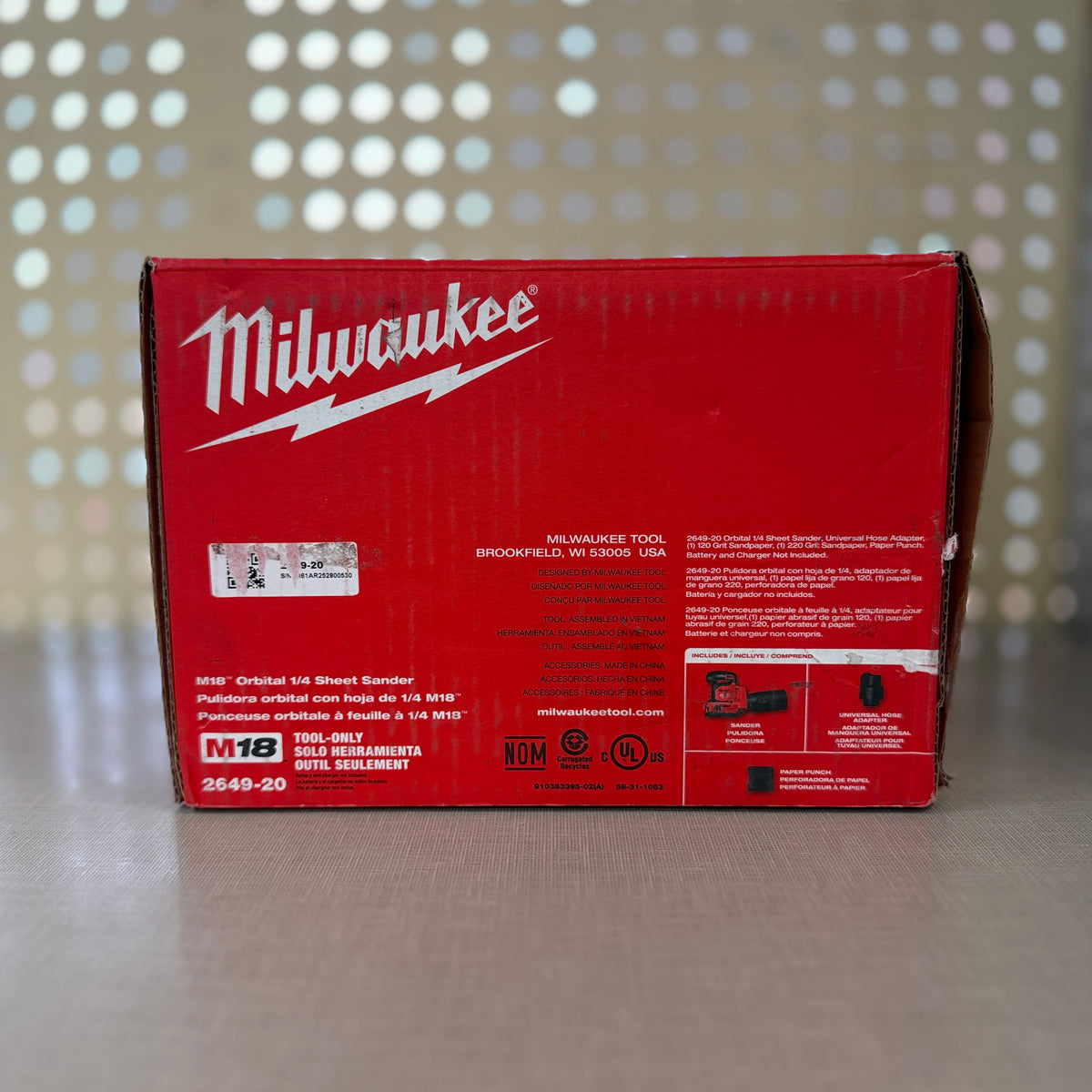 Milwaukee M18 Orbital 1/4 Sheet Sander — Tool Only, 2649-20
