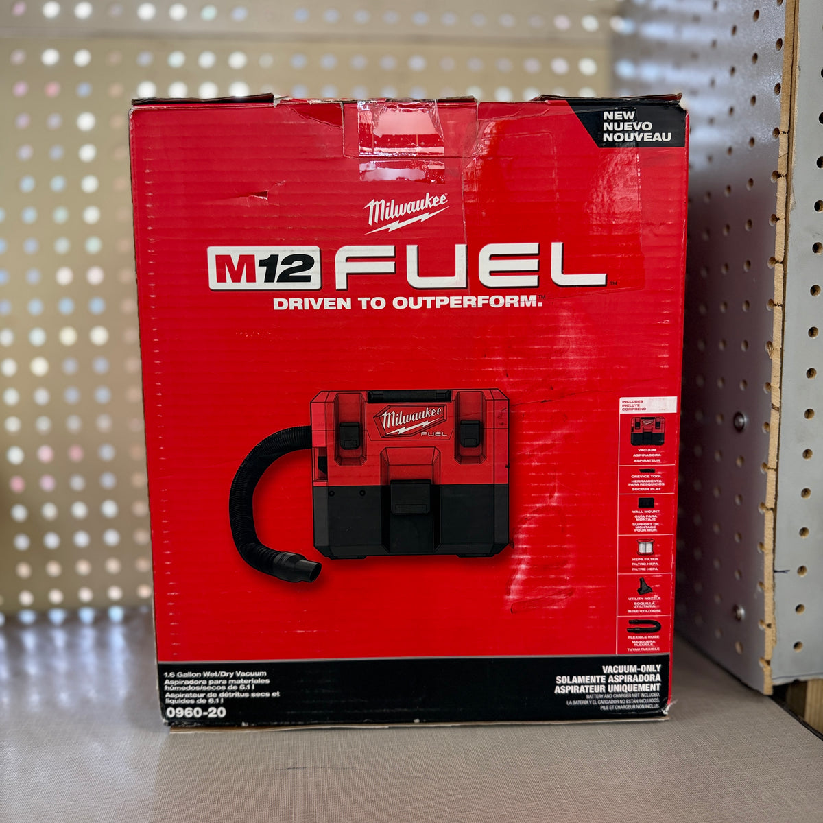 Milwaukee M12 FUEL 1.6 Gallon Wet/Dry Vacuum — Tool Only, 0960-20