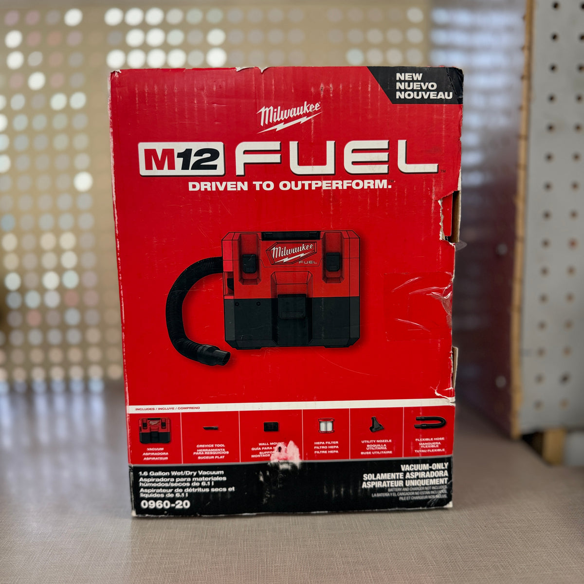Milwaukee M12 FUEL 1.6 Gallon Wet/Dry Vacuum — Tool Only, 0960-20