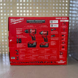 Milwaukee M18 Compact Brushless 2-Tool Combo Kit — Hammer Drill/Driver + 3-Speed Impact Driver w/ XC4.0 & CP2.0 Batteries (3693-22CX)