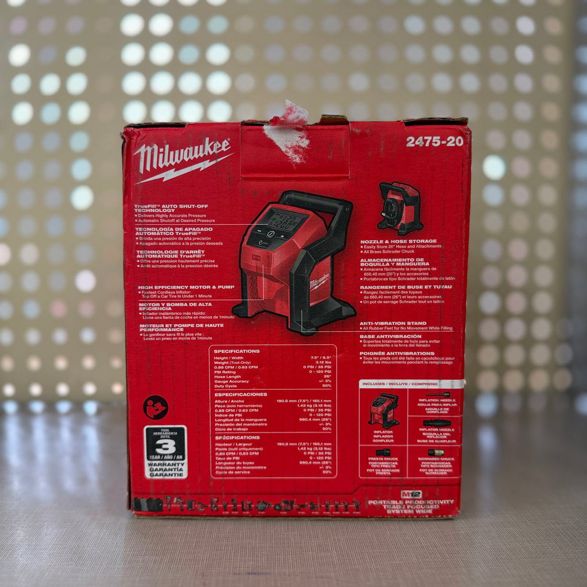 Milwaukee M12 Compact Inflator — Tool Only, 2475-20