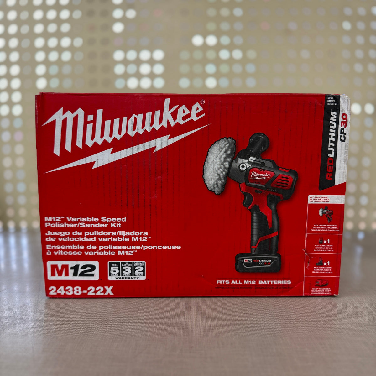 Milwaukee 2438-22X M12 Variable Speed Polisher/Sander Kit w/ 2 Batteries