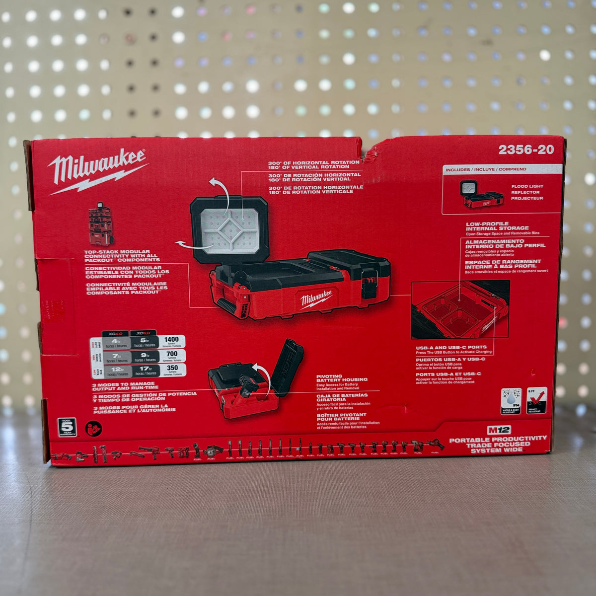 Milwaukee 2356-20 M12 PACKOUT Flood Light w/ USB-Charging (Tool Only)