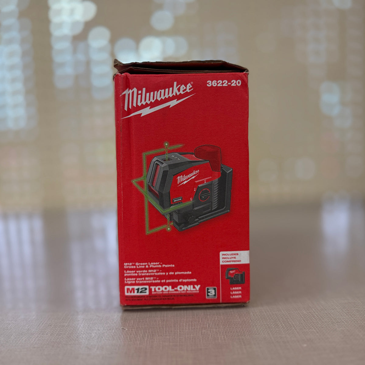 Milwaukee 3622-20 M12 Green Laser Cross Line & Plumb Points (Tool Only)