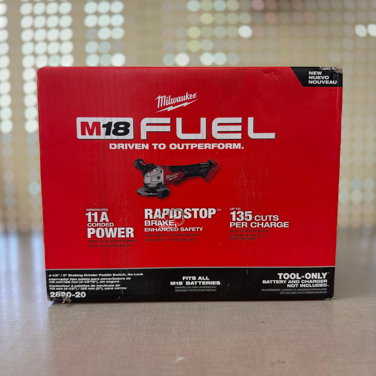 Milwaukee 2880-20 M18 FUEL 4-1/2 in. / 5 in. Braking Grinder Paddle Switch No-Lock (Tool Only)