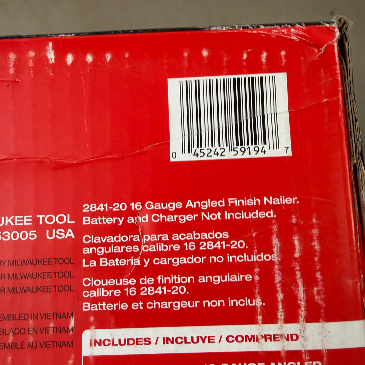 Milwaukee 2841-20 M18 FUEL 16 Gauge Angled Finish Nailer (Tool Only)