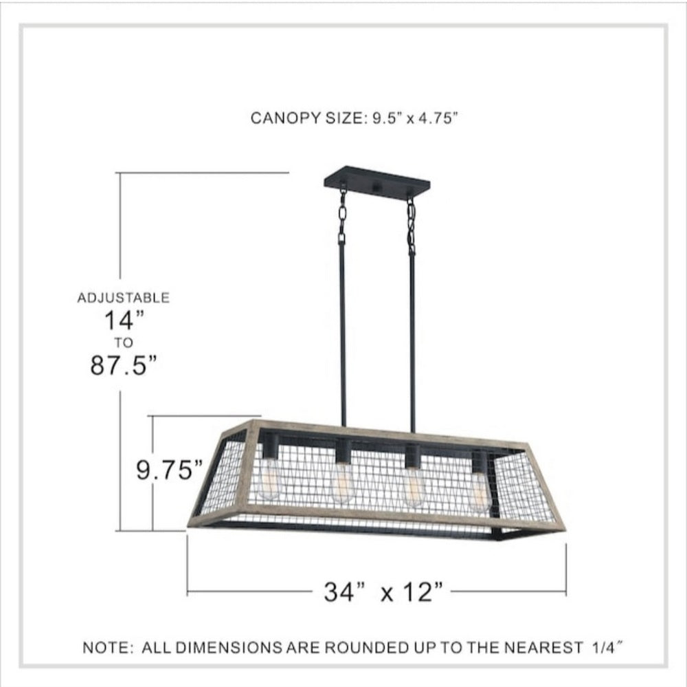 Bronwood 4-light linear chandelier