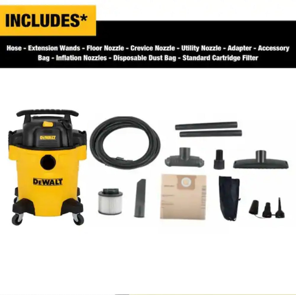 DEWALT 6 GAL 4.0 HP POLY WET/DRY VACUUM WITH HOSE