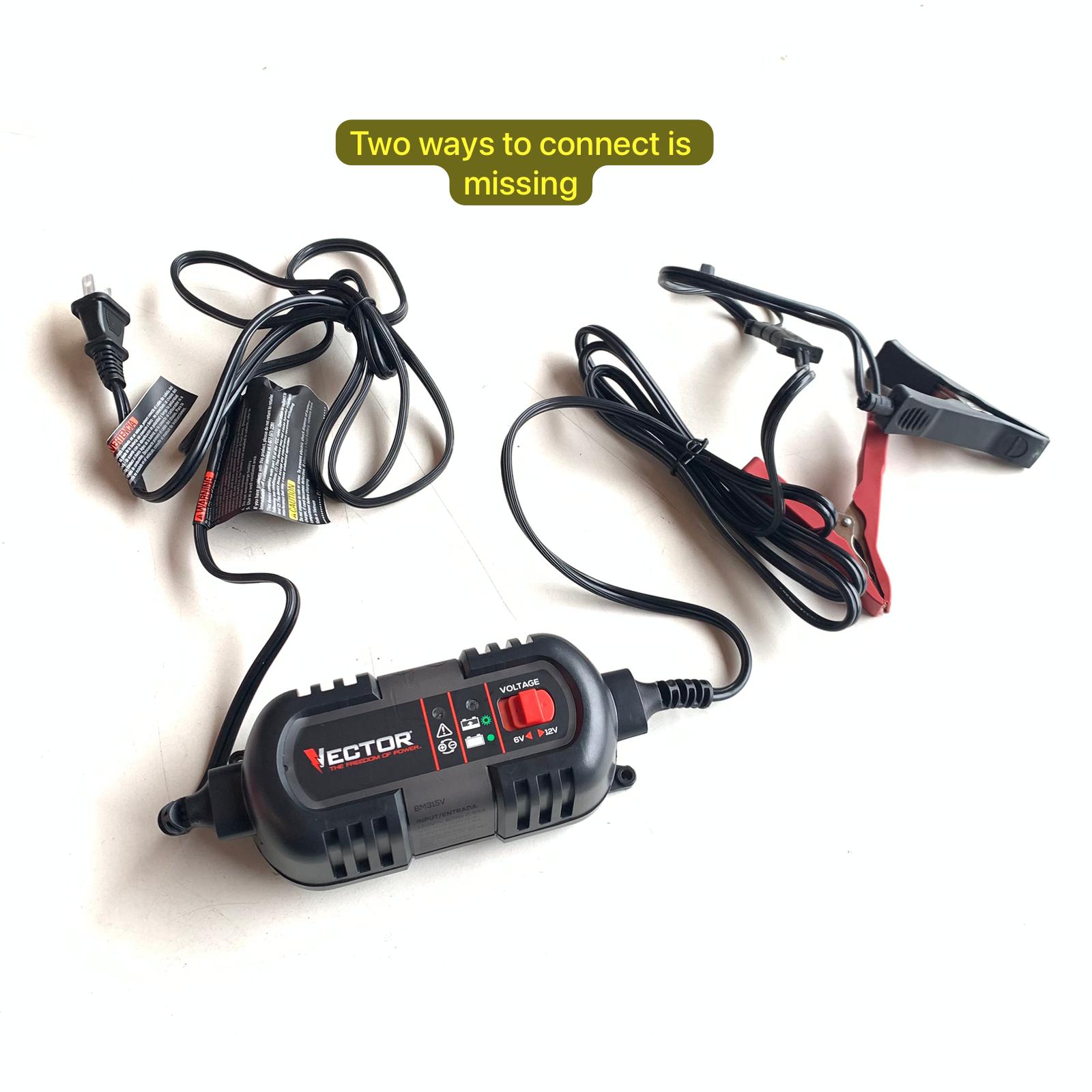 1.5 Amp Battery Charger, Battery Maintainer, Trickle Charger, 6V and 12V, Fully Automatic (BM315V)