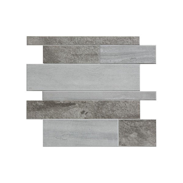 Collage Mixed Gray Corridor 12.06 in. x 13.88 in. PVC Peel and Stick Tile (1.16 sq. ft./Pack) (AC011)