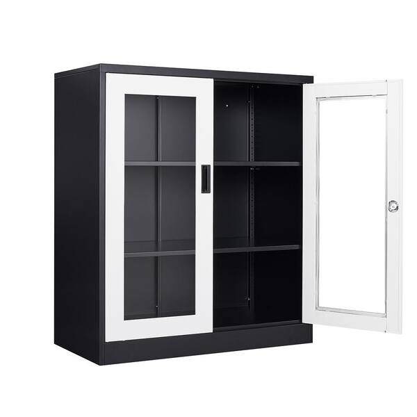 BLACK METAL ACCENT STORAGE CABINETS (HYM-HD04281193)