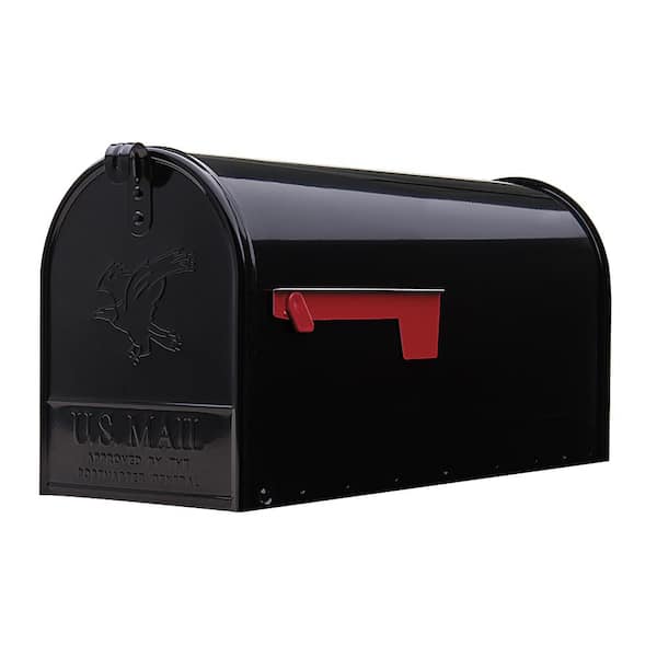 Elite Black, Large, Steel, Post Mount Mailbox (E1600BAM)