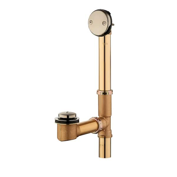 Easy Touch 1-1/2 in. 20-Gauge Brass Pipe Bath Waste and Overflow Drain in Brushed Nickel (WO-5-BN-EZ)