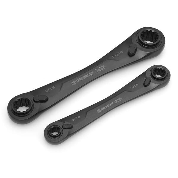 X6 4-in-1 Black Oxide Spline Ratcheting SAE Wrench Set (2-Piece) (CX6DBS2)