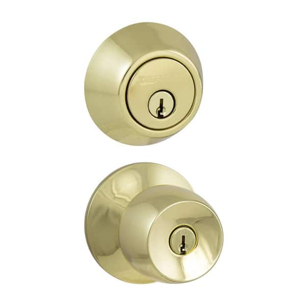 Brandywine Polished Brass Combo Pack with Single Cylinder Deadbolt (32B87D1B)