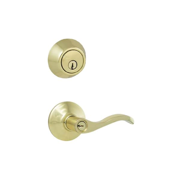 Naples Polished Brass Combo Pack with Single Cylinder Deadbolt (32MYE7D1B)