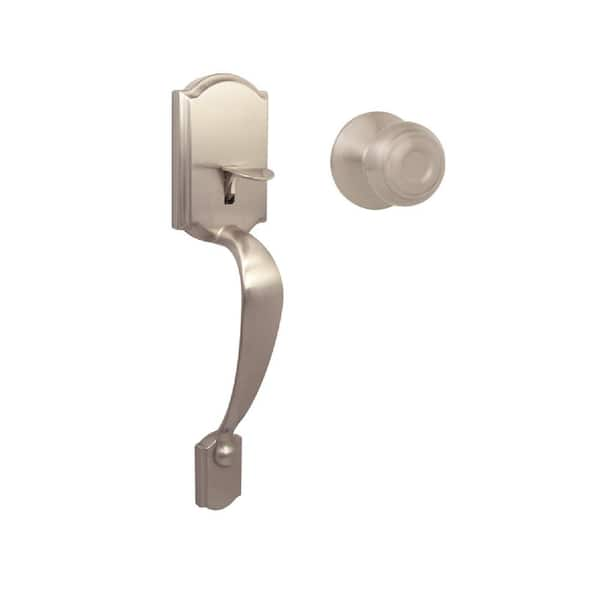 Castle Satin Nickel Entrance Door Handleset with Hartford Interior Knob (HWX2G3)