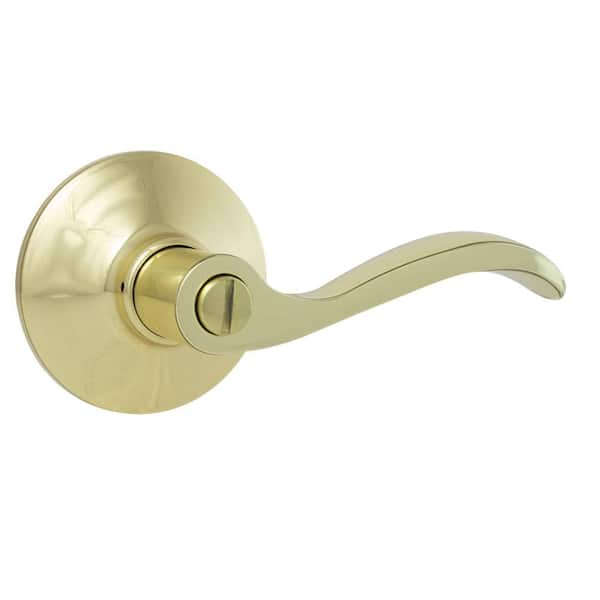 Naples Polished Brass Bed/Bath Door Lever (32LYE701B)