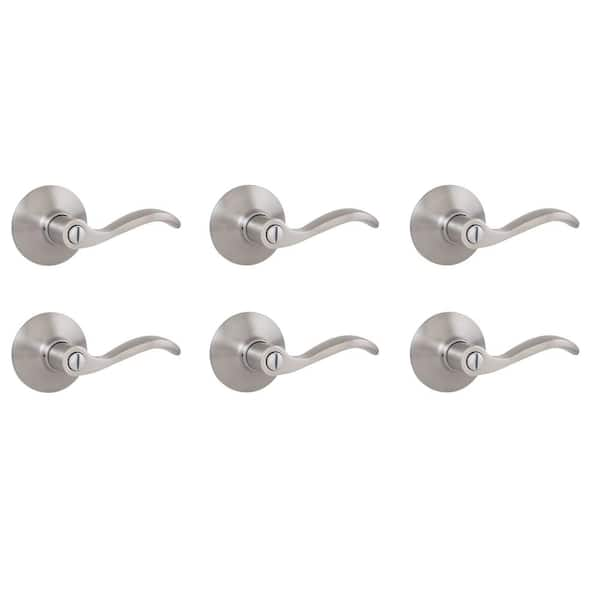 Naples Satin Nickel Bed and Bath Door Handle Contractor Pack (32LYEX201BD6)