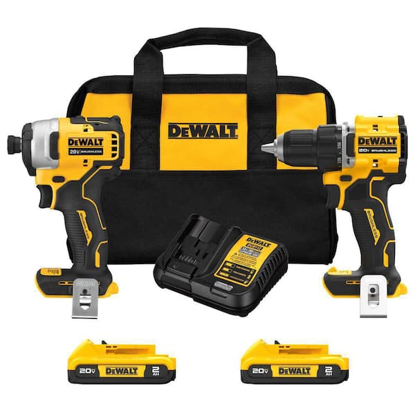 ATOMIC 20-Volt MAX Lithium-Ion Cordless Combo Kit (2-Tool) with (2) 2.0Ah Batteries, Charger and Bag (DCK225D2)