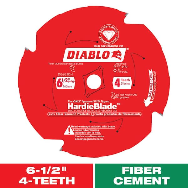 6-1/2in. x 4-Teeth HardieBlade Saw Blade for Fiber Cement (D0604DH)