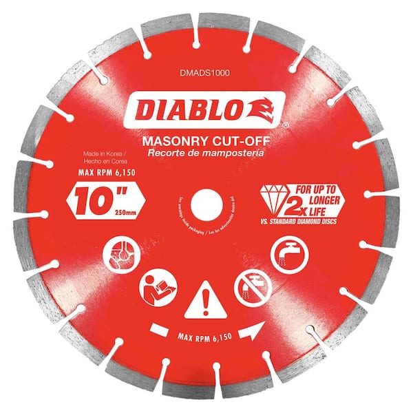 10 in. Diamond Segmented Cut-Off Discs for Masonry (DMADS1000)