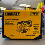DEWALT DCS373P2 20V MAX cordless metal cutting circular saw kit in yellow retail box, front view