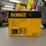 Back of DEWALT DCL077B task light box with feature list, includes and UPC barcode