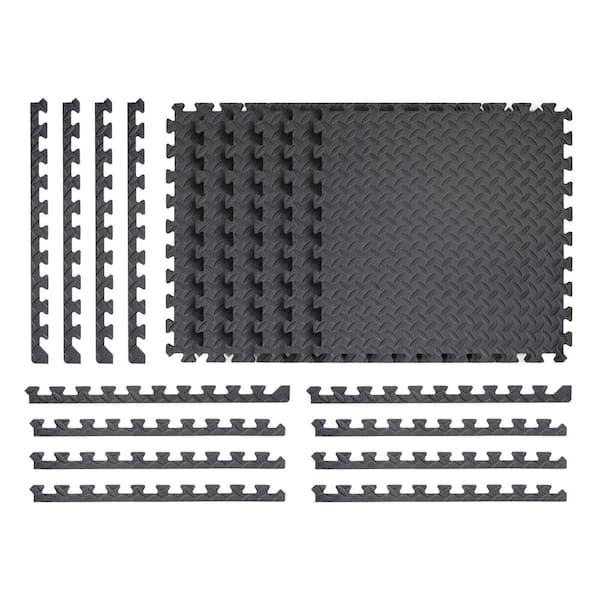 Gray 24 in. W x 24 in. L x 05 in,.Thick Foam Exercise\Gym Flooring Tiles (6 Tiles\Case) (24 sq. ft.) (24228DPHD)