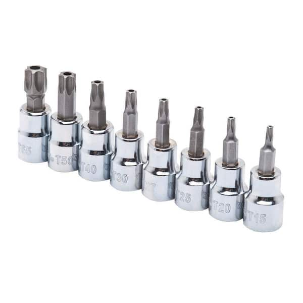 HUSKY TAMPRPRF TORX 8PC BIT SCKT SET (HTPTXBS8PCSR)