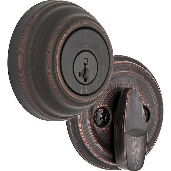 Venetian Bronze Single Cylinder Deadbolt featuring SmartKey Security with Microban Antimicrobial Technology (99800-122)