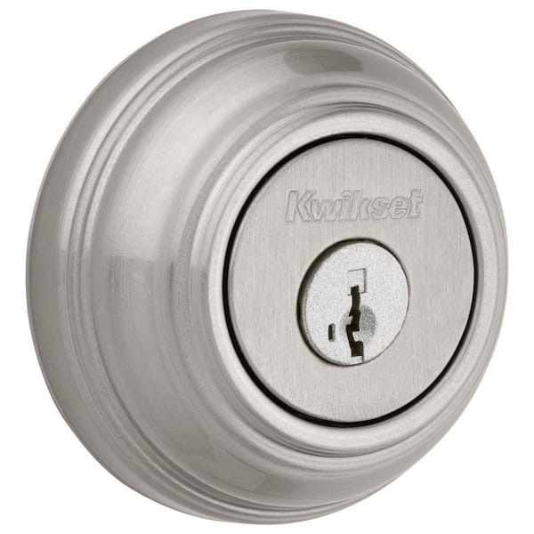 Satin Nickel Single Cylinder Deadbolt featuring SmartKey Security with Microban Antimicrobial Technology (99800-123)