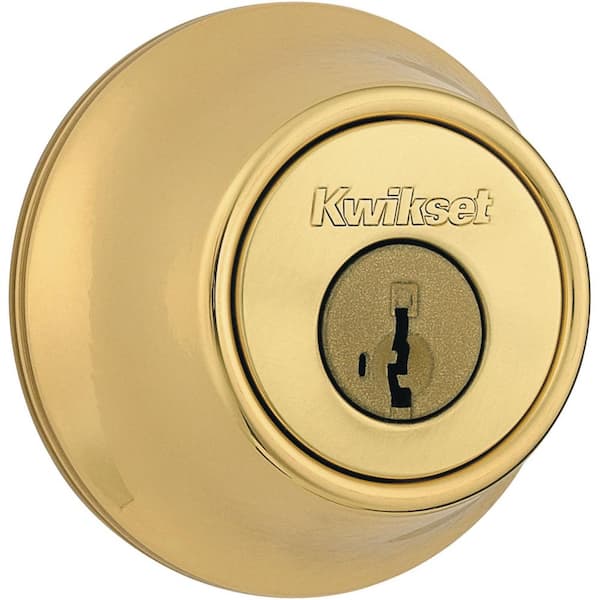 660 Polished Brass Single Cylinder Deadbolt featuring SmartKey Security and Microban Technology (96600-747)