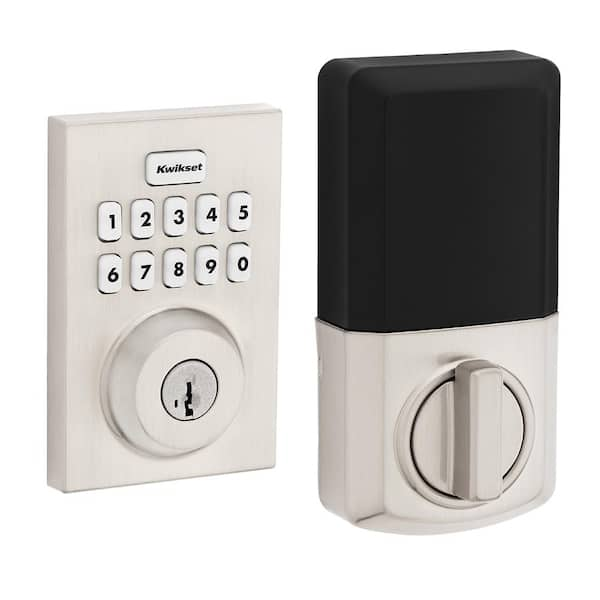 Powerbolt 250 Satin Nickel Single Cylinder Smart Lock Deadbolt with 10-Button Keypad Featuring SmartKey Security (9250CNT15SMTRB)