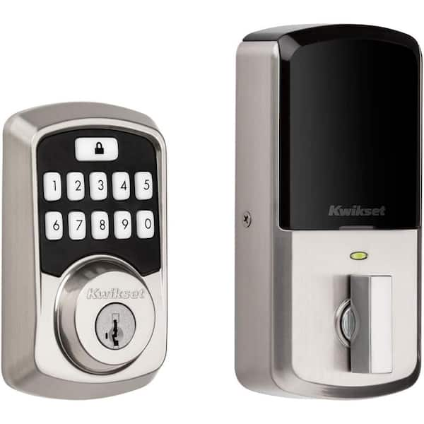 Aura Satin Nickel Single Cylinder Electronic Bluetooth Keypad Smart Lock Deadbolt featuring SmartKey Security (99420-001)