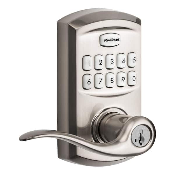 917 SmartCode Satin Nickel Keypad Electronic Single-Cylinder Tustin Door Lever Featuring SmartKey Security (99170-001)