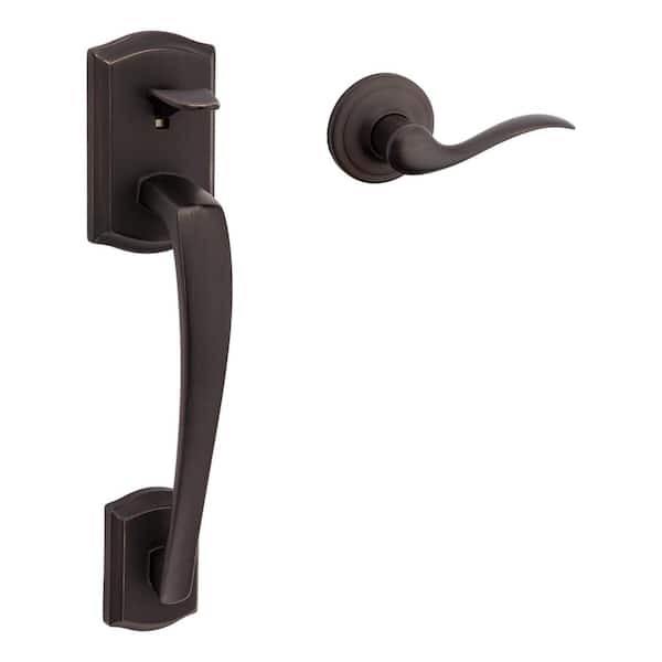 Prescott Door Handleset Only with Tustin Door Handle in Venetian Bronze (98150-014)