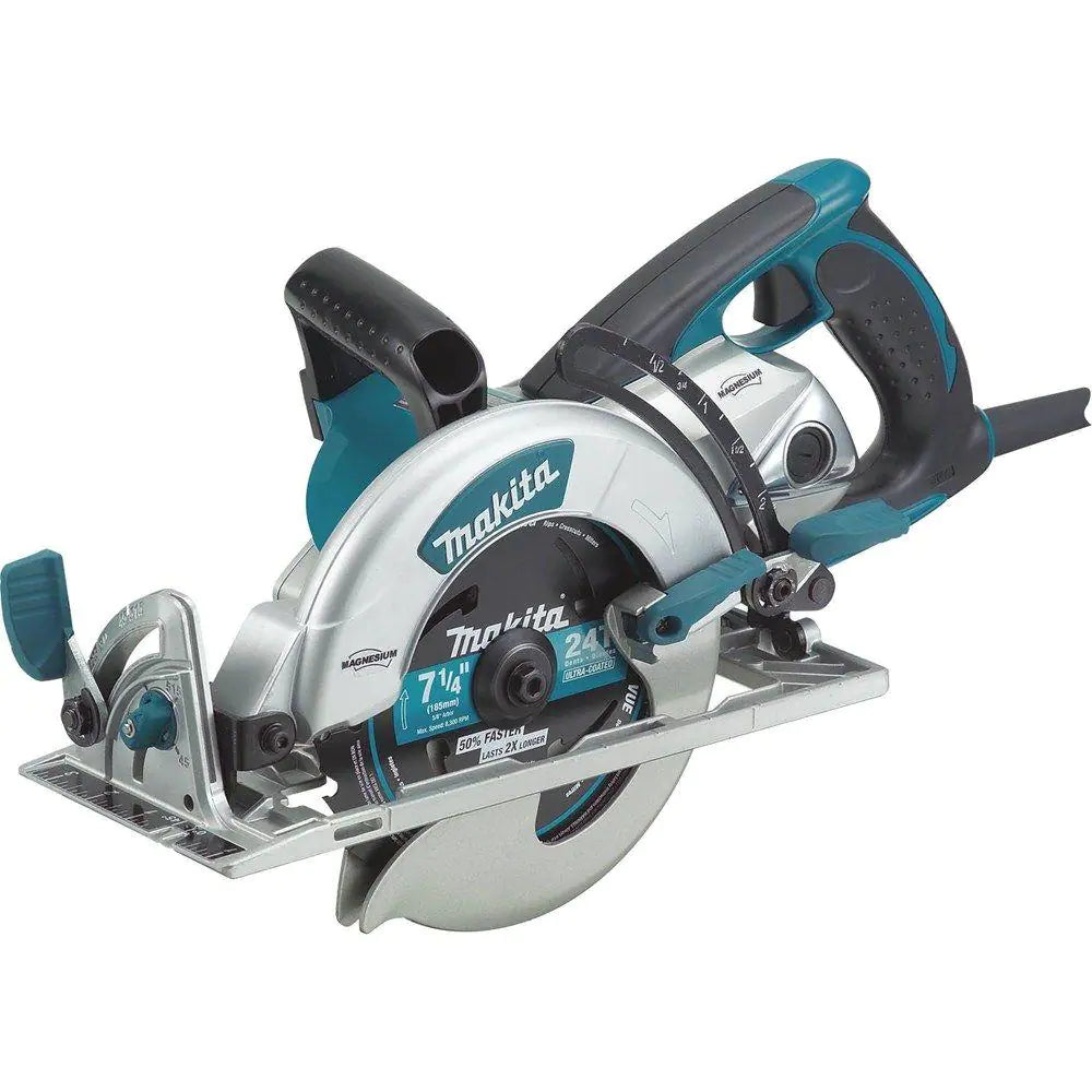 Makita 5377MG magnesium hypoid saw with 7-1/4-inch blade