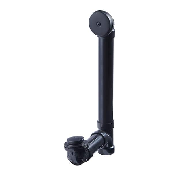 Easy Touch 1-1/2 in. x 1.58 ft. Sch. 40 ABS Pipe Bath Waste and Overflow Drain DWV Pressure 5 PSI in Matte Black (SH-7103-A-01037)