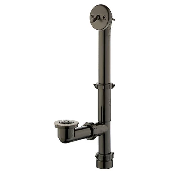 Trip Lever 1-1/2 in. Black Poly Pipe Bath Waste and Overflow Drain in Oil Rubbed Bronze (WO-2-RB-TL)