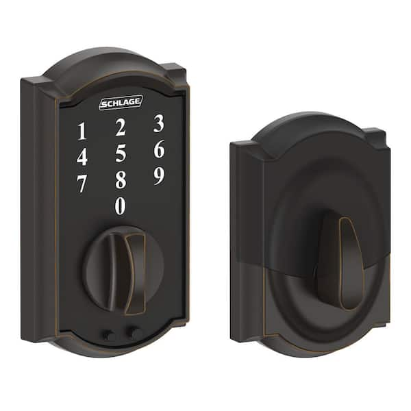 Camelot Aged Bronze Electronic Touch Keyless Touchscreen Deadbolt with Thumbturn (434183)