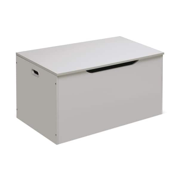 White Woodgrain Flat Bench Top Toy and Storage Box (13632)