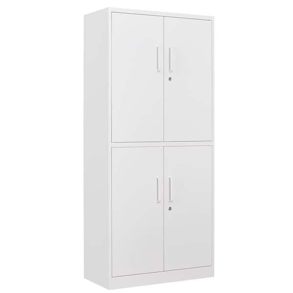 31.5 in. W x 70.87 in. H x 15.7 in. D Adjustable 2 Shelves Steel Locking Freestanding Cabinet (WDBTS2022109W)